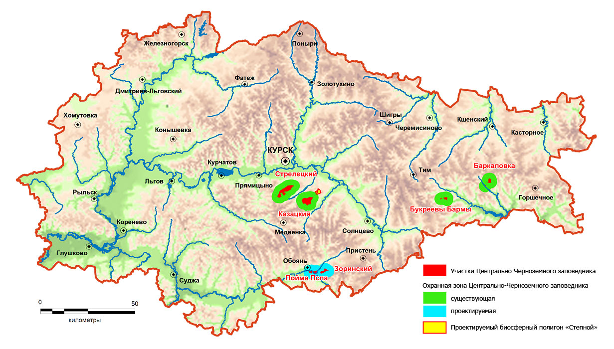 Стрелецкая степь курск карта