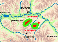 Расположение участков Центрально-Черноземного заповедника в Курской области