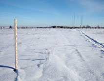 Снегомерная рейка и метеостанция Стрелецкая степь